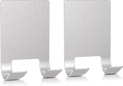 VIS'V Adhesive Razor Holder, Wall Mount Shower Razor Hooks for His and Hers, Metal, Waterproof, White, 2 Pcs