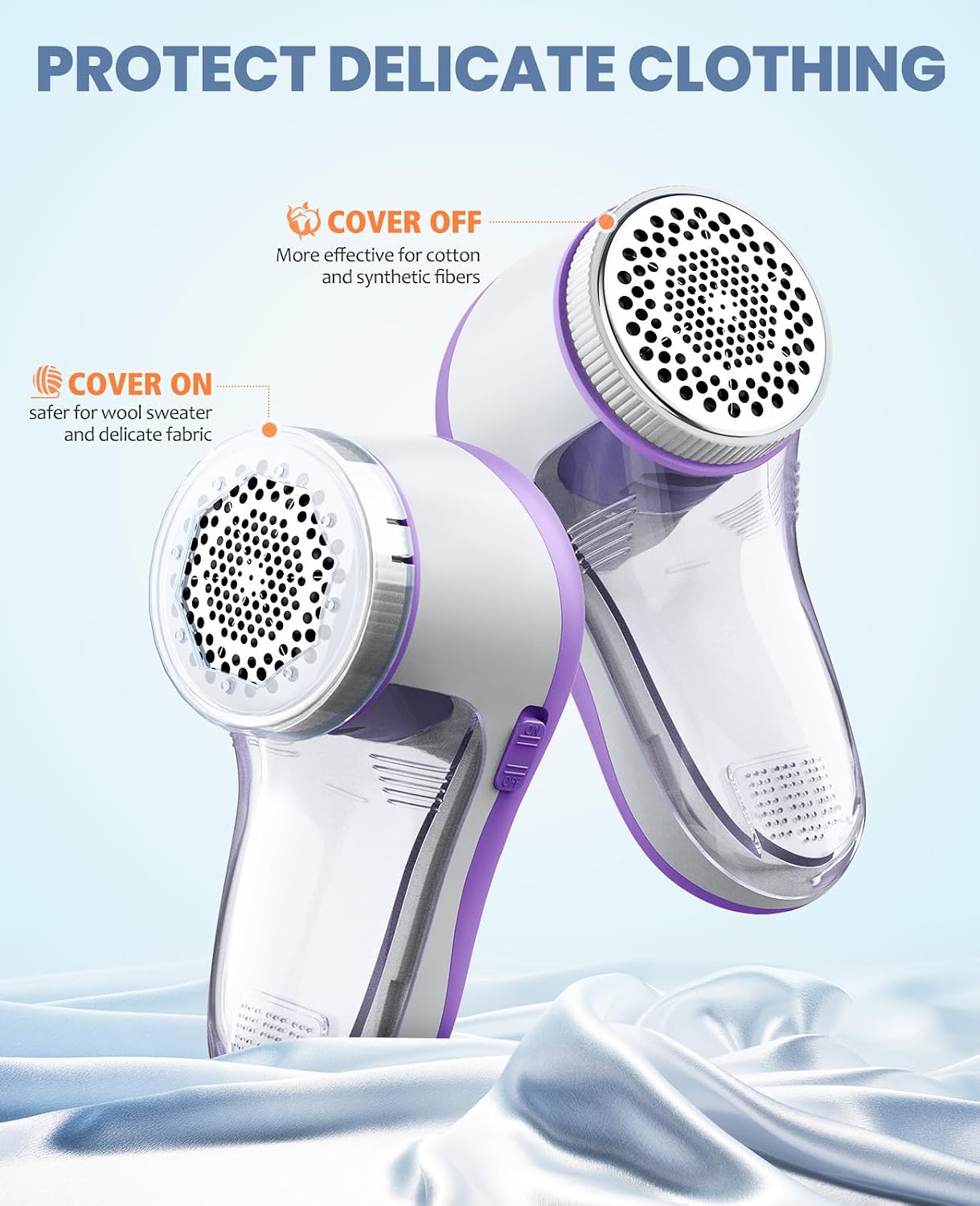 POPCHOSE Fabric Shaver, Lint Shaver for Clothing, Electric Lint Remover with 6-Leaf Blades, Sweater Defuzzer, Clothes Shaver for Couch, Furniture, Blanket, Remove Pilling, USB Rechargeable