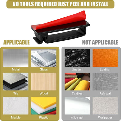 Self Adhesive Cable Management Clips, Line Clips, Cable Organizers, TV PC Line Clips, Ethernet Cable Clips Under Desks - Durable PA66 Material, Easy to Install (Black) (20)