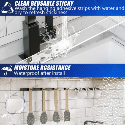 ZMUAXUAN Strong Nano Double Sided Tape Heavy Duty Mounting,Clear Removable Wall Sticky Adhesive Strips,Reusable Thick Gel Grip for Hanging Picture,Poster,Carpet,Photo