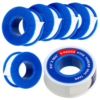 Supply Giant Plumbers PTFE Tape 3/4" W x 260" L Pipe Thread Tape, High Density Thread Sealant Tape Water Seal Plumbing Tape for Shower Head, Pipes, Gas Lines, Leak Prevention