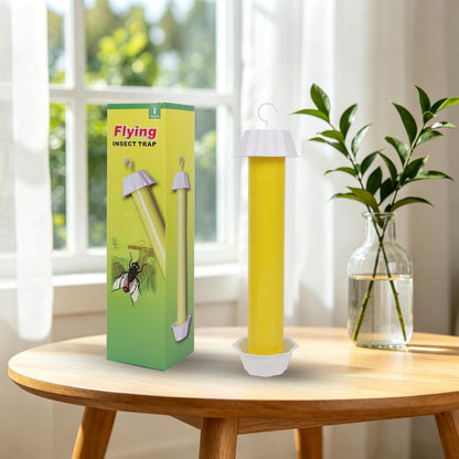 Fly Stick Sticky Fly Traps for Indoors Outdoor 12pk, Sticky Hanging Fly Stick, Flying Insect Trap, wasp Trap（Fluorescent Strip Yellow）