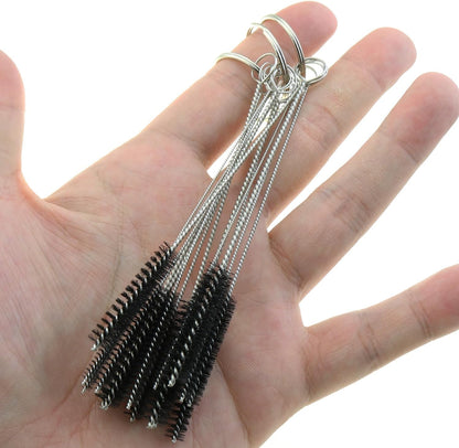 MEETOOT 15-Piece 4-Inch Nylon Tube Brush Set, Straw Cleaning Brush, Carburetor Cleaning Brush, Small Wire Brush, Cleaning Tools, Black