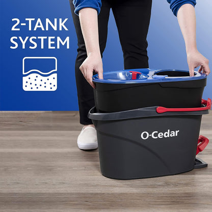 O-Cedar EasyWring RinseClean Microfiber Spin Mop & Bucket Floor Cleaning System with Lavender Pac (Variety Pack)