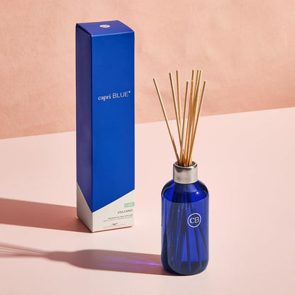 Capri Blue Volcano Reed Diffuser Set - Includes Reeds, Fragrance Oil, and Glass Bottle - Luxury Scented Reed Diffusers for Home Decor - Room Fresheners - White (8 fl oz)