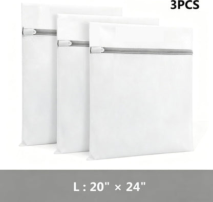 3Pcs Mesh Laundry Bags with Sturdy Zipper,washing Bags for Washing Delicates,Protect Clothes in Washing Machine for Home, College & Dorm (3 Medium)
