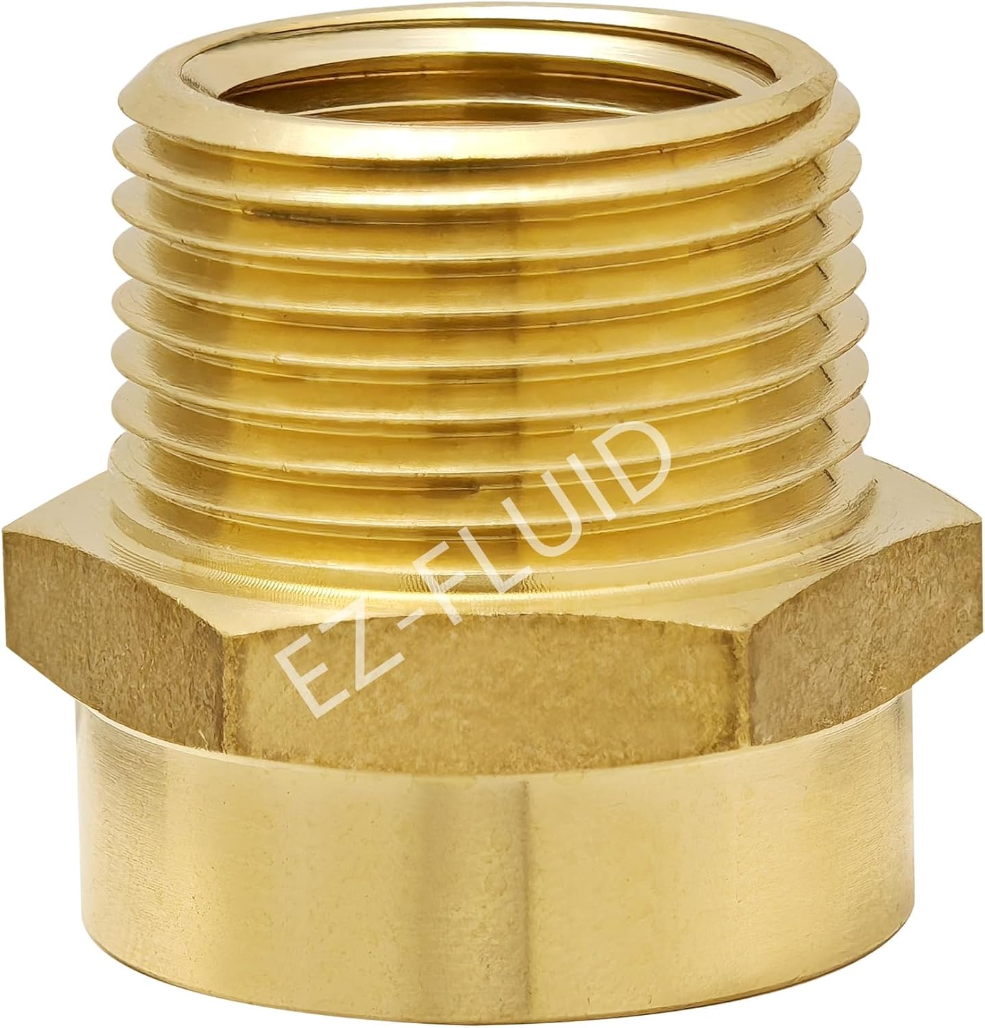 (1) EZ-FLuid 3/4" FHT Female Garden Hose Wye Two way Splitter, Heavy Duty Brass Hose Y Splitter with 1/4Turn Shutoff Ball Valve,2-way 3/4"GHT Threads Connector For outside faucet and hose bibb spigot
