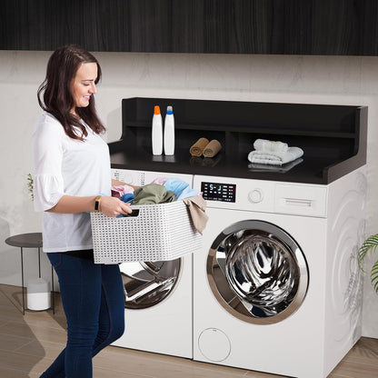 Washer Dryer Countertop, 54" x 27.55" 2-Tier Washer Dryer Topper with Edge, for Laundry Room Organization Whisper White