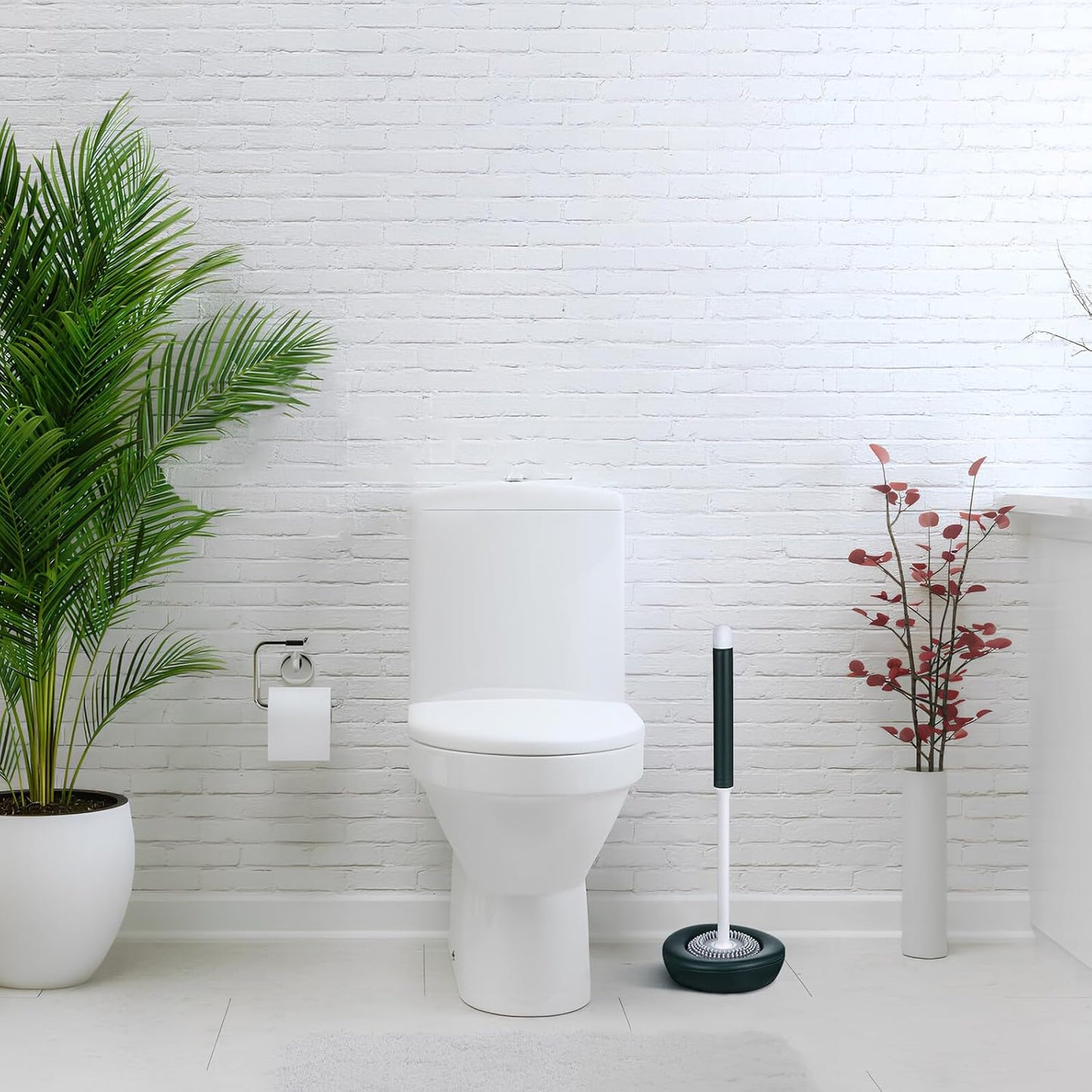 Ciieeo Silicone Toilet Brush with Holder Quick Drying Bathroom Cleaning Tool Round Head Scrubber for Toilet Bowl Efficient Rim Cleaner Essential