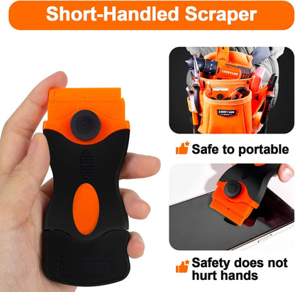Heavy-Duty & Gentle Scraper Duo Kit | 2-in-1 Metal & Plastic Scraper Set with 20 Blades | Perfect for DIY, Kitchen Stovetop, Window Decals, Bathroom Caulk & Paint Removal