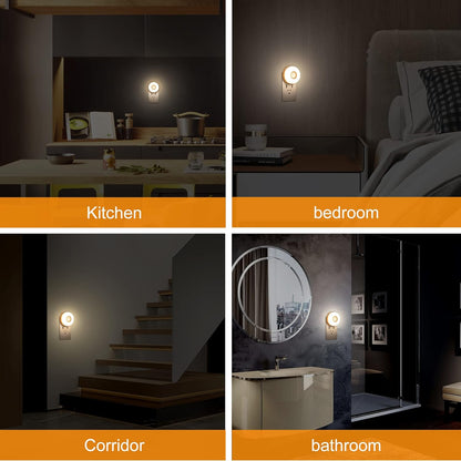 CREWEEL Night Light Plug in, Motion Sensor Night Lights Plug in Wall. 200LM Ultra Bright Soft Warm White nightlights, Smart Movement Sensor, Energy Efficient(Warm White 2Pack)