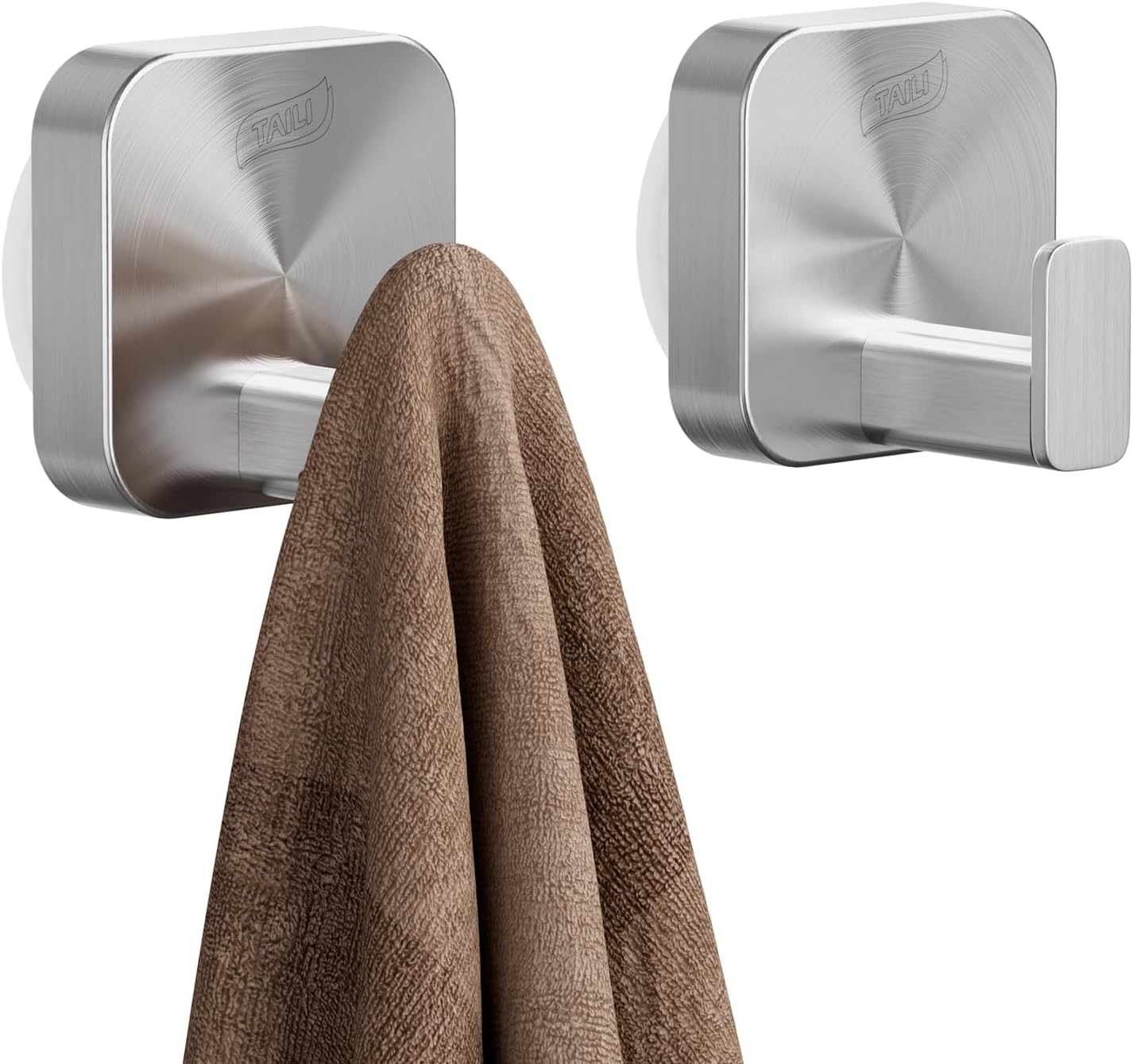 TAILI Suction Cup Razor Holder in Shower 2 Pack, Towel, Loofah, Shaver Holder for Bathroom Wall, Powerful Suction Cup Shower Hooks, Easy to Install and Reuse, White