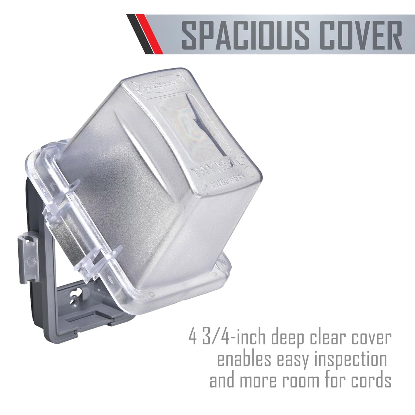 TayMac MM420W Raco 1-Gang Nonmetallic Extra Duty Weatherproof In-Use Horizontal/Vertical 16-in-1 Standard Cover, White, 2.75" Size