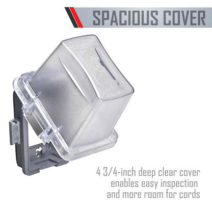 TayMac MM420W Raco 1-Gang Nonmetallic Extra Duty Weatherproof In-Use Horizontal/Vertical 16-in-1 Standard Cover, White, 2.75" Size