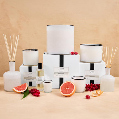 LAFCO New York Classic Reed Diffuser, Sea & Dune - 6 oz - Up to 3 Months Fragrance Life - Reusable Glass Vessel - Natural Wood Reeds - Made in The USA