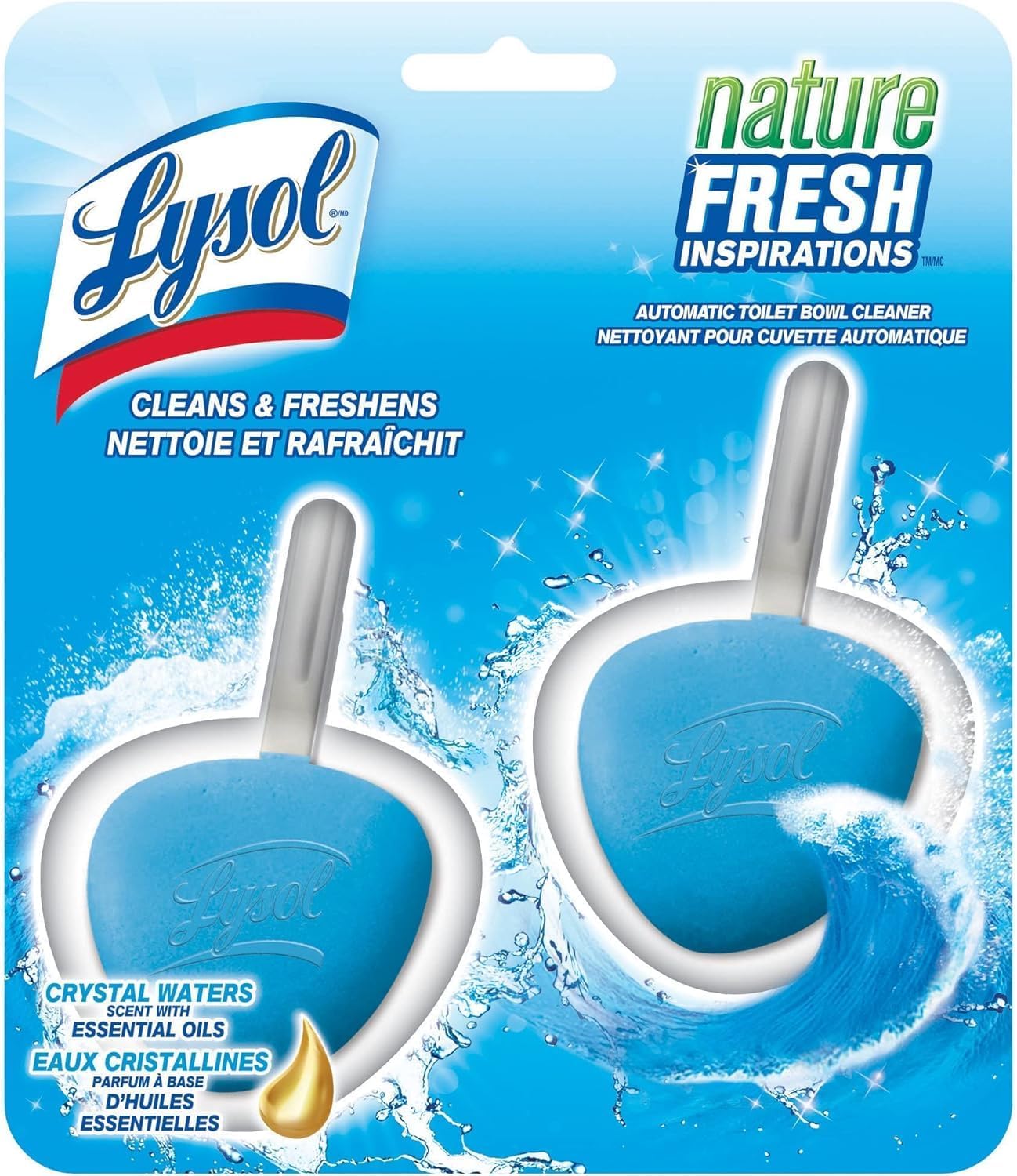 Lysol Automatic In-The-Bowl Toilet Cleaner, Cleans and Freshens Toilet Bowl, Lemon Breeze Scent (Pack of 2)