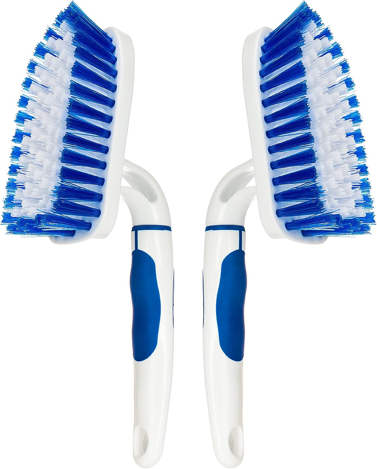 2-Pack Scrub Brush for Cleaning with Long Handle,Medium Firm Brush Bathroom Cleaning Supplies and Bathtub Cleaner and Shower Cleaning Brush,Multi-Scene Use for Kitchen or Carpet Brush,White&Green
