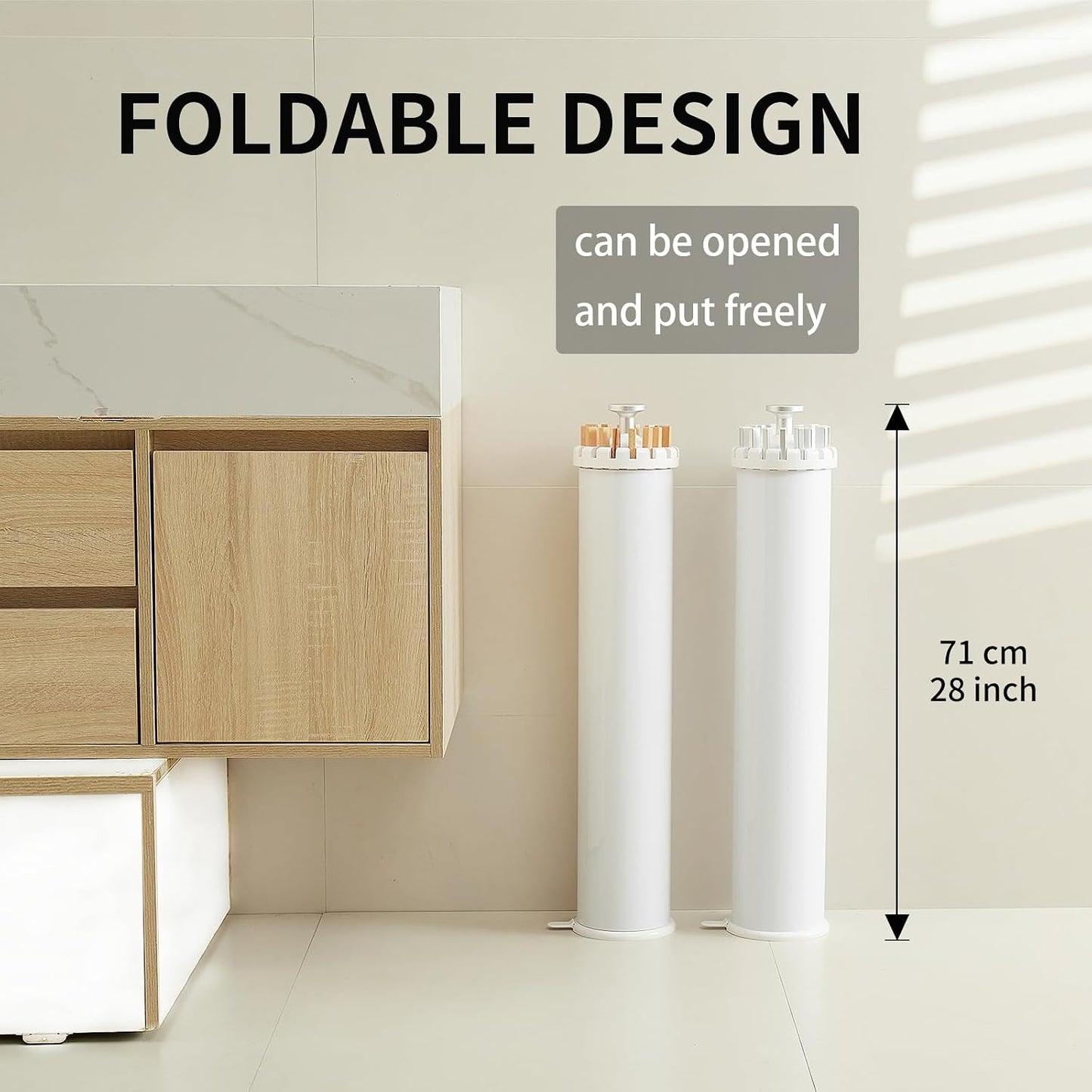 JOOM Tripod Clothes Drying Rack, Garment Rack Portable and Foldable Space Saving Laundry Drying Rack - Drying Rack Clothing Floor Folding Balcony Bedroom Household Wooden