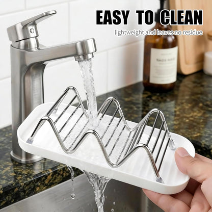 Soap Dish Holder Stainless Steel Self Draining with Tray, Shampoo Bar Holder for Shower, Rustproof Bathroom Soap Dish Organizer for Shampoo Bars, Conditioner Bars, Kitchen Sink Countertop