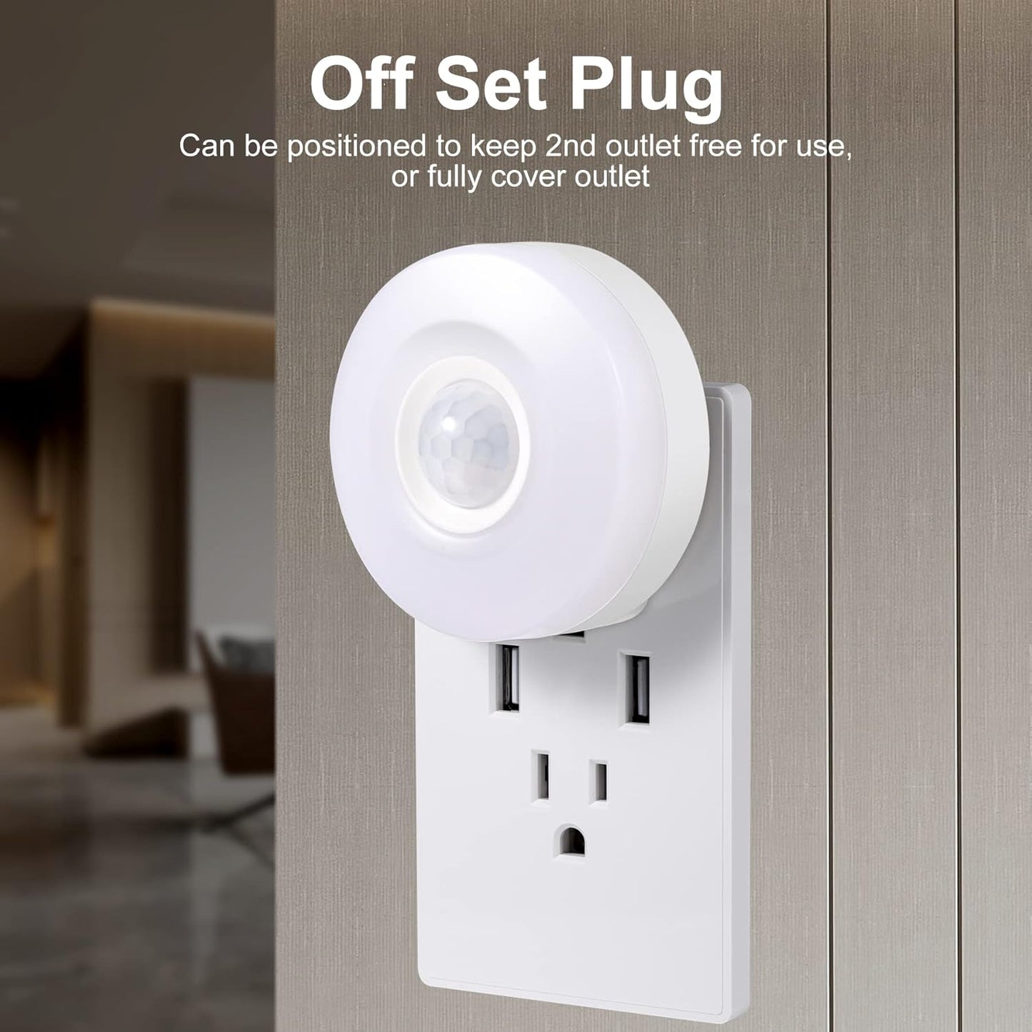 CREWEEL Night Light Plug in, Motion Sensor Night Lights Plug in Wall. 200LM Ultra Bright Soft Warm White nightlights, Smart Movement Sensor, Energy Efficient(Warm White 2Pack)