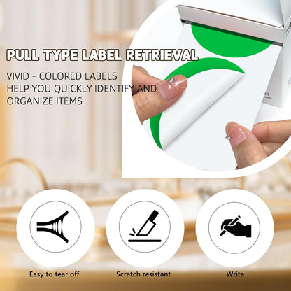 3 Inch White Color Code Dot Stickers,500 PCS Round Labels Stickers in Dispenser Box for Organization, Inventory,Classroom
