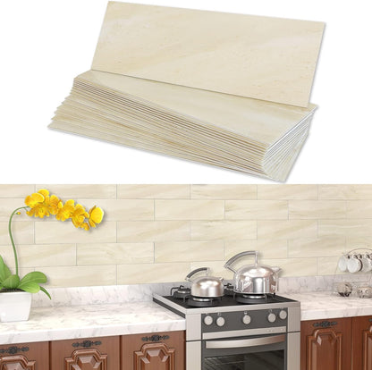 BeNice Peel and Stick Backsplash for Kitchen Tile,Peel and Stick Tiles for Walls Tile Stickers Waterproof Marble Tile Backsplash 3.85"x11.73"(16Tiles) White Gray