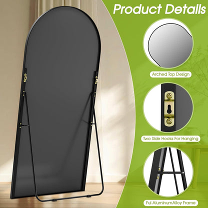 59"x16" Floor Mirror Full Length, Arched Full Length Mirror with Stand, Full Body Mirrors for Bedroom Living Room or Cloakroom Gold