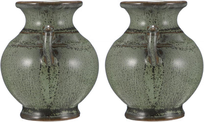 BESPORTBLE 2pcs Mini Ceramic Decorative Vase Set, Rustic Tabletop Flower Container for Home Décor, Small Household Flower and Plant Holder for Desktop and Shelf Display