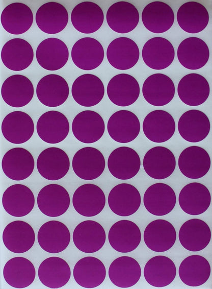 Royal Green Dot Sticker 11/16" Inch (17mm) Colored Labels in Purple - 2400 Pack - Colors B