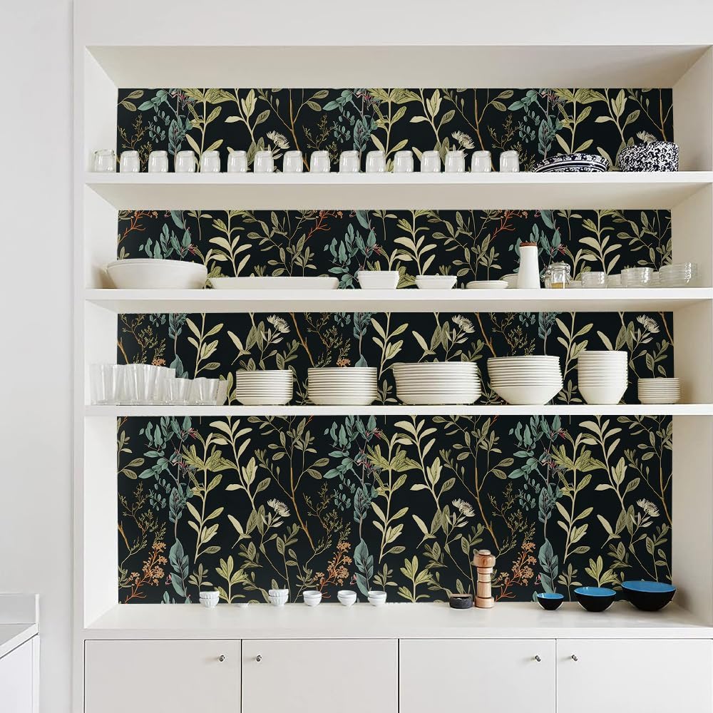 18"x236" Boho Cream/Brown Daisy Flower Peel and Stick Self Adhesive Wallpaper Removable Contact Paper Stick on Easy Peel Off Wall Paper for Kitchen Bedroom Bathroom Renter