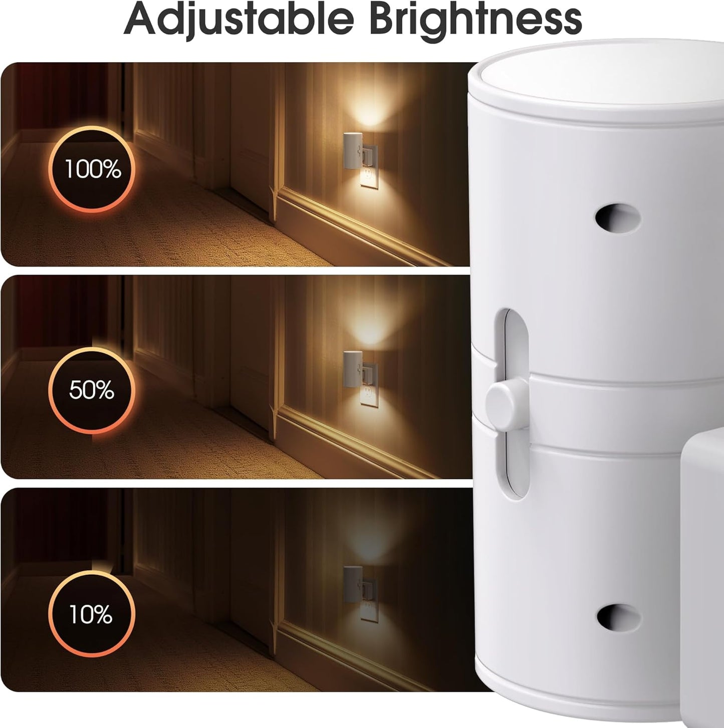 Briignite Motion Sensor Night Light,2 Pack Motion Activated Plug in Night Lights, 0-100LM Dimmable Soft White 3000K, Motion Sensor Light Indoor for Bathroom Hallway Bedroom Stairway Kid Elderly Pet