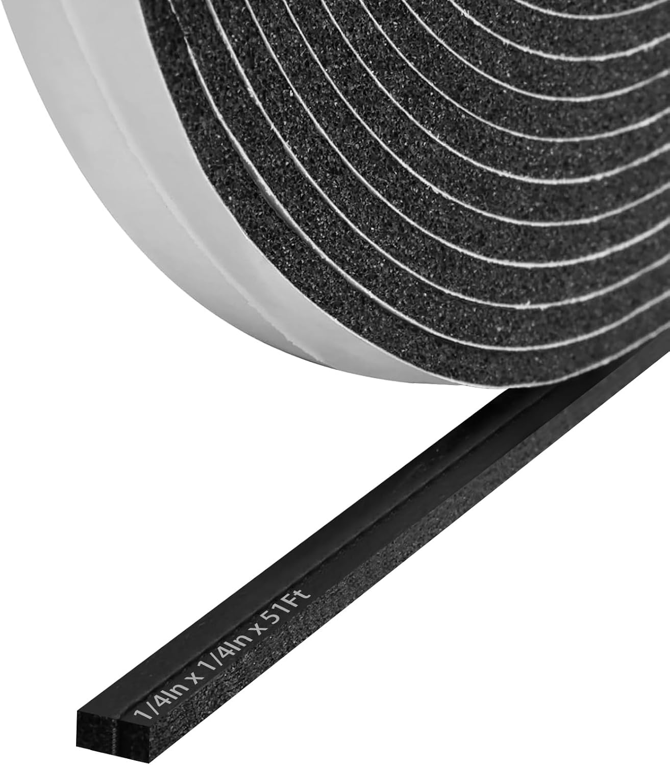 Storystore Weather Stripping Door Seal Strip, 1/2In x 1/4In x 16.5FT Self Adhesive Foam Tape for Door Window Insulation Soundproofing Weatherstrip, High Density Foam Seal for Doors Windows Furniture