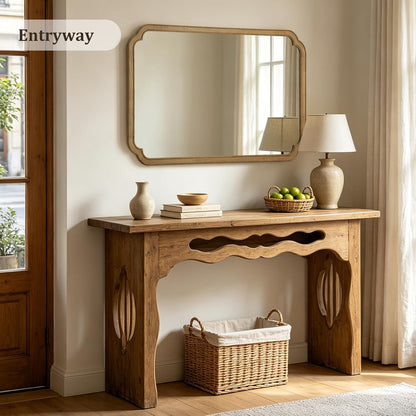 WallBeyond Full Length Mirror Wall Mounted 65"x22", Rustic Wooden Frame Floor Mirror, Large Full Body Mirror for Bedroom, Leaning or Hanging Against Wall, Natural