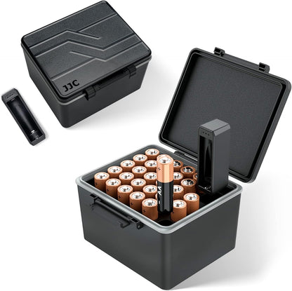 JJC 44 Slots AAA Triple A Battery Case Holder with Removable Battery Tester, Water-Resistant & Shockproof AAA Battery Storage Box Organizer