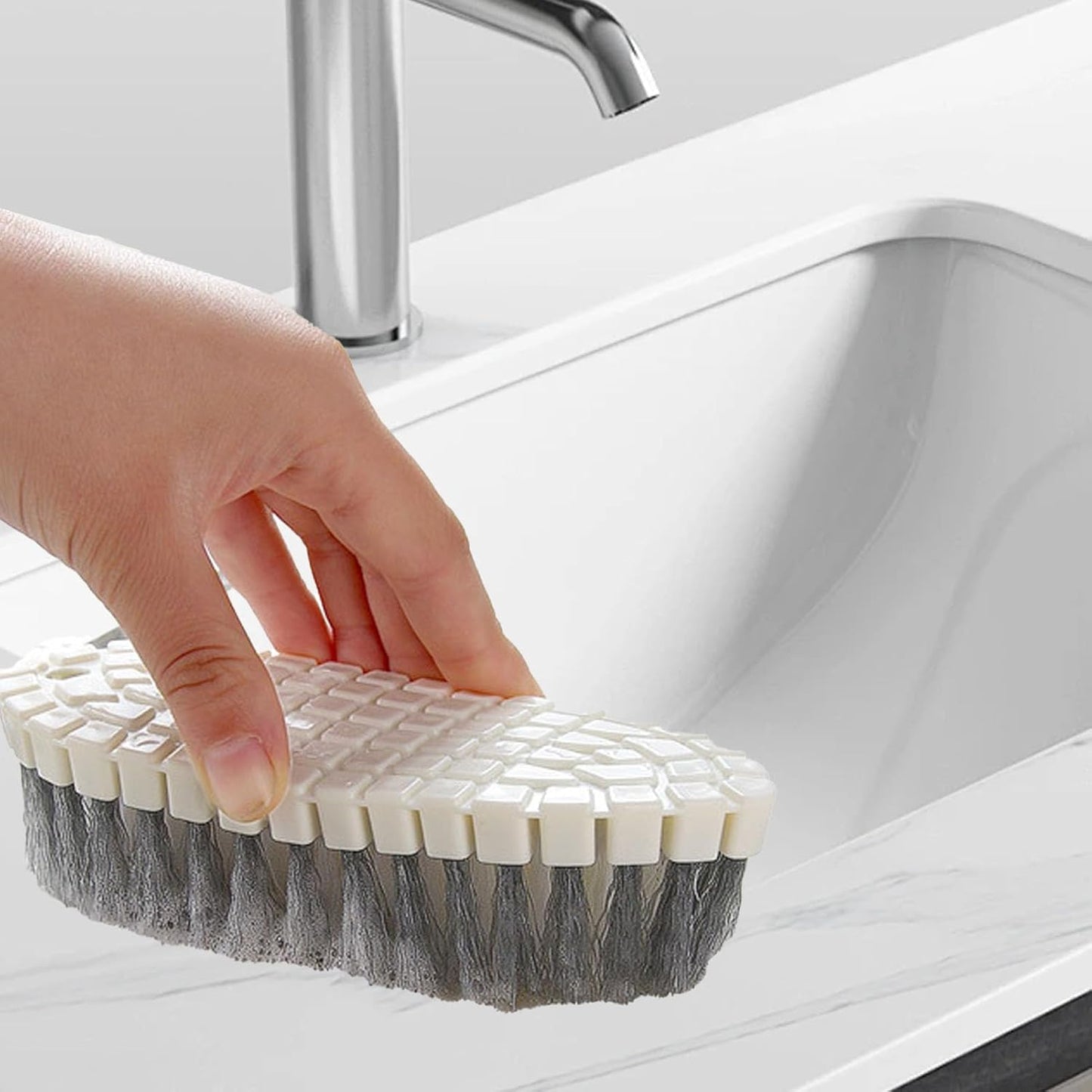 Bendable Scrub Brush Soft Flexible Head Kitchen Sink Cleaning Brush for Bathroom Floor Tile Tub Efficient Removal PP Material 15.5 x 5.8 x 4cm