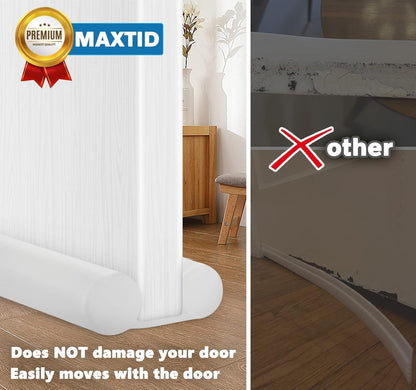 MAXTID Under Door Draft Stopper for Bottom of Doors 38" Black Door Blocker Noise ReducerLight Cold Air Guard Breeze Sound Proof Door Sweep Weather Stripping Door Seal Insulation Strip Gap Filler