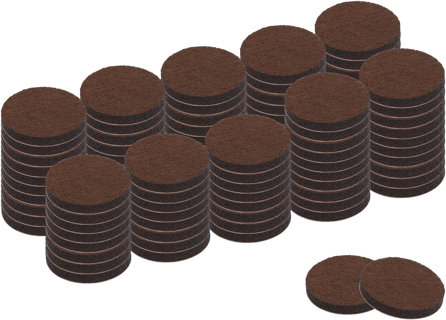 uxcell Furniture Pads, 24Pcs 1.25" - Round Self Adhesive Felt Furniture Pads, Floor Protectors for Furniture Feet Chairs Legs Hardwood Floors (Brown)