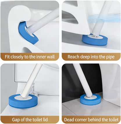 RV Toilet Brush, RV Accessories, Wall Mount Toilet Brush, 64 Toilet Refills | Hands Free Toilet Brush, One-Button Release, RV Toilet Brush and Holder Set, Compact Design, Camper Bathroom Accessories