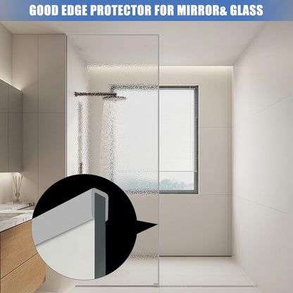 Slimline Cabinet Door Edge Protector, 3/4" Self Adhesive Peel and Stick Rubber Edge Guards, Flexible U Shaped Strips for Kitchen & Garbage Drawer Fronts, Edge Trims for Desks and Shelfves, Black, 10Ft