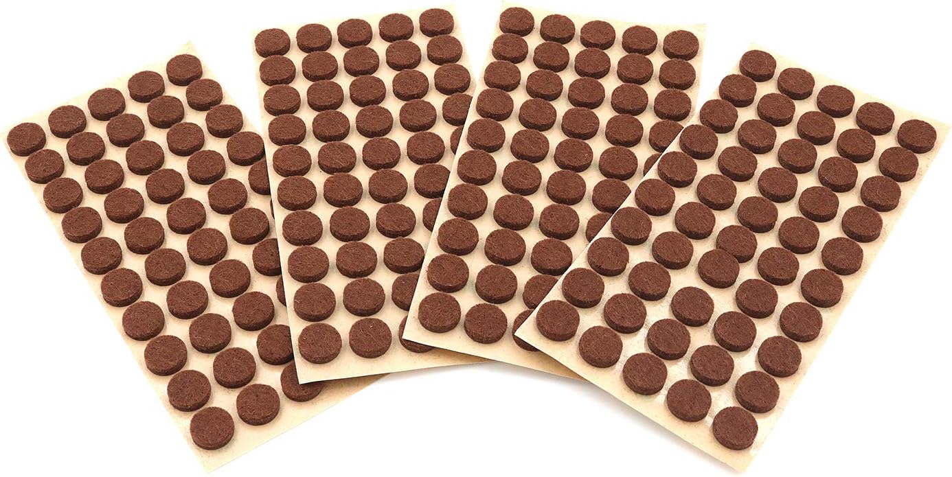 Furniture Felt Pads 3/8" (10mm) Diameter Round 3M Self Adhesive Protects Kitchen Cabinets, Drawers, Desks and Furniture Against Bumps and Scratches 100 Pack - Grey
