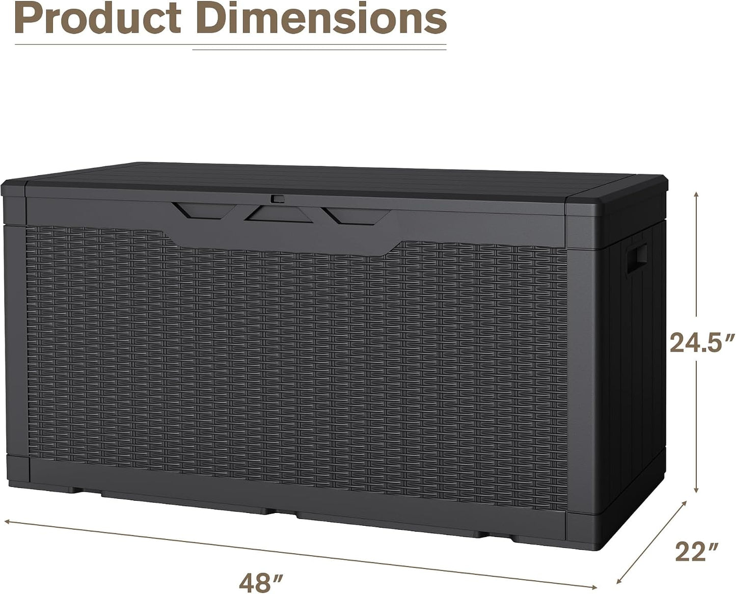 JUMMICO 31 Gallon Resin Deck Box Waterproof Indoor Outdoor Storage Boxes for Patio Furniture Cushions and Garden Tools (Brown)