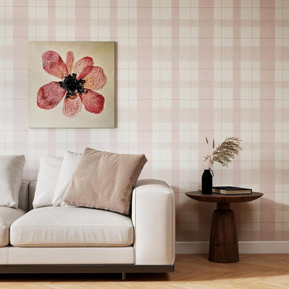 Modern Peel and Stick Wallpaper 17.3" x 78.7" Self Adhesive Wallpaper Textured Neutral Stripe Contact Paper Removable Vinyl Wall Paper for Living Room Bedroom Accent Wall Modern Minimalist Wall Decor