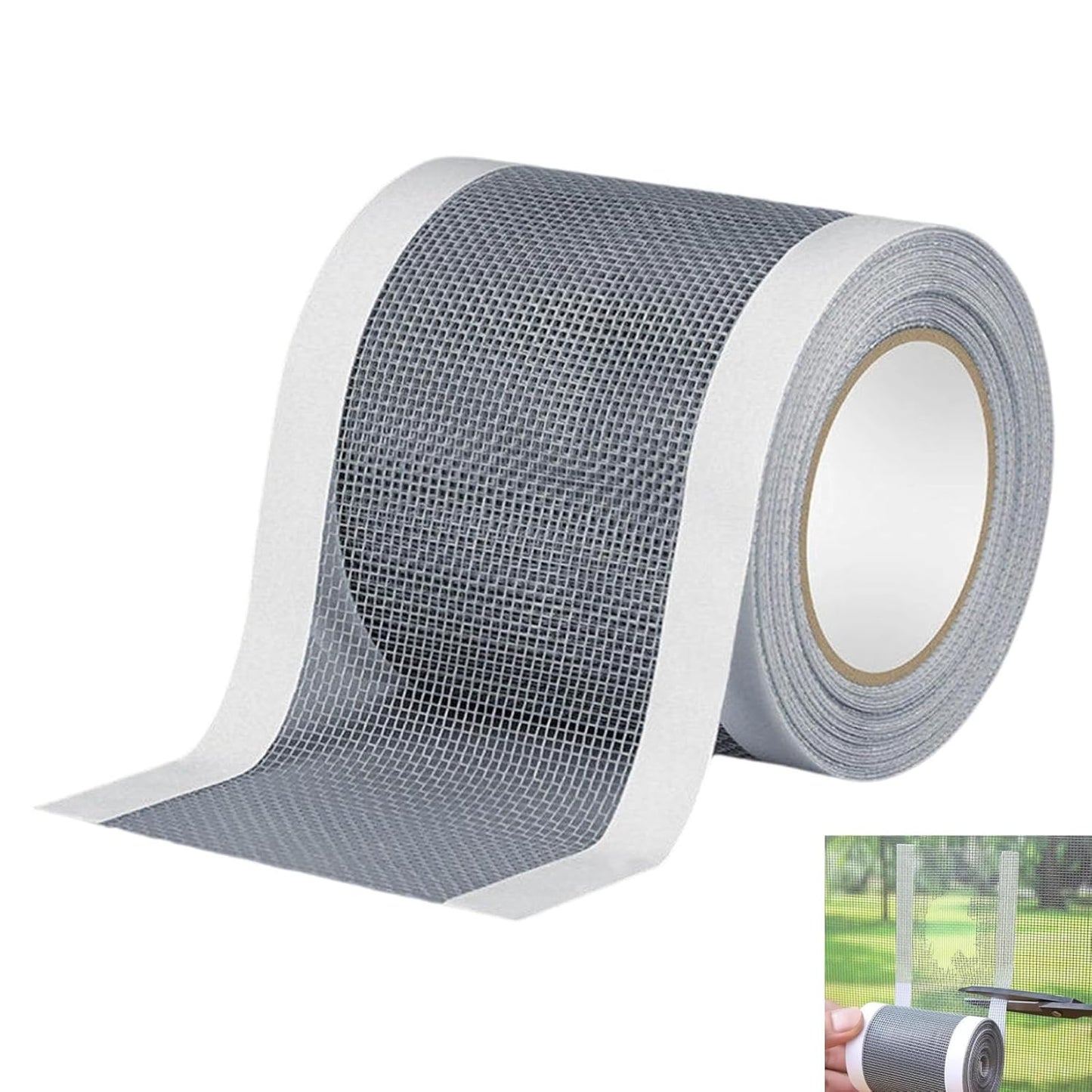 Screen Repair Tape, Strong Adhesive Mesh Patch for Window Door RV Tent, Self-Adhesive Screen Repair Kit for Patio Porch Netting Tears Holes, DIY Fix for Indoor Outdoor Use
