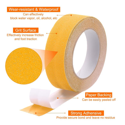 HARFINGTON Anti Slip Traction Tape 2" x 16.4ft Waterproof Non-Slip Grip Tape High Friction Weather Resistant Non Skid Stair Treads Tape for Indoor Outdoor Stair Steps, White