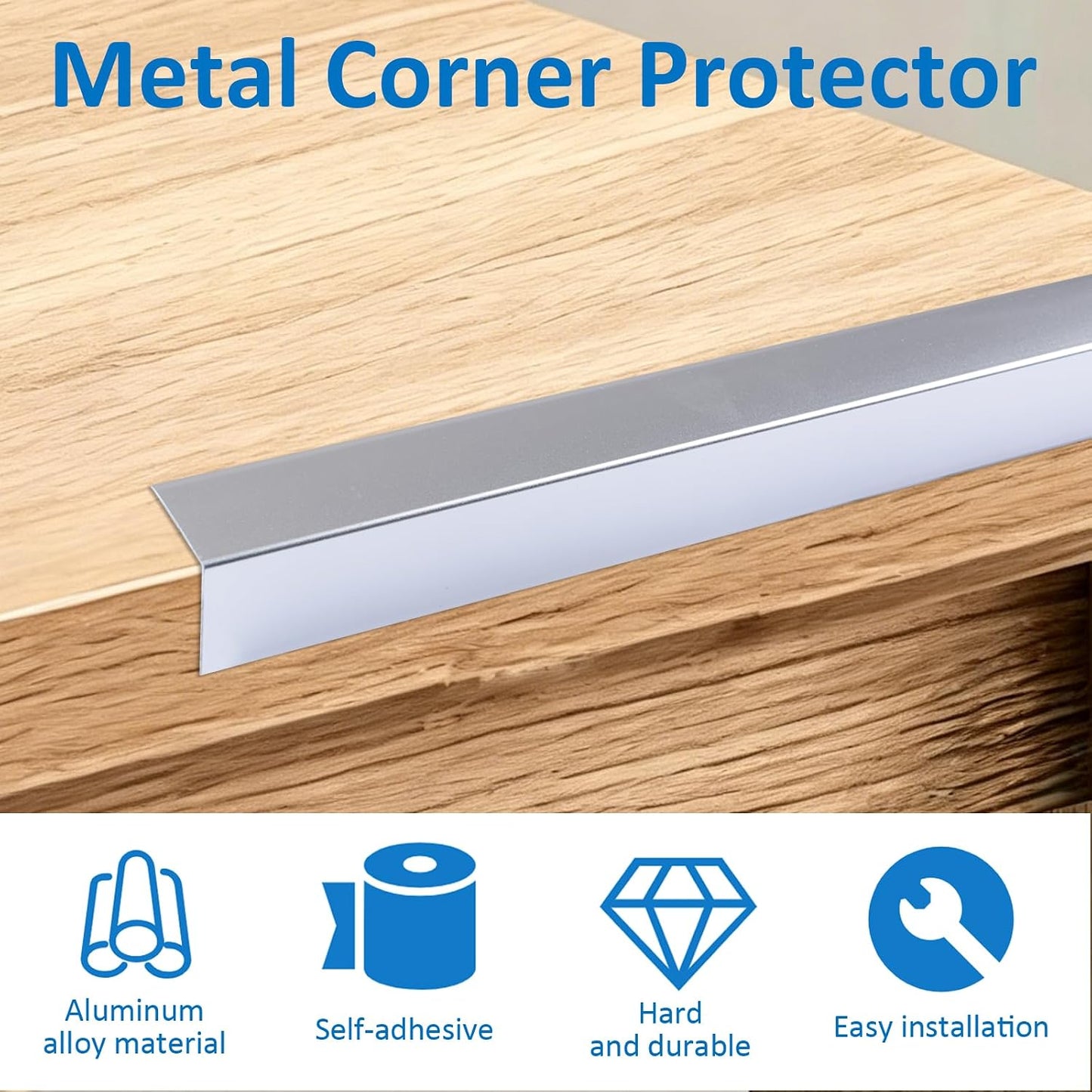 INCREWAY 1Pack Wall Corner Protector, Self-Adhesive Corner Guard Edge Protection Strip, 6.56ft PVC Protector for Wall Furniture Door Frame Table Countertop Cabinet (Clear)