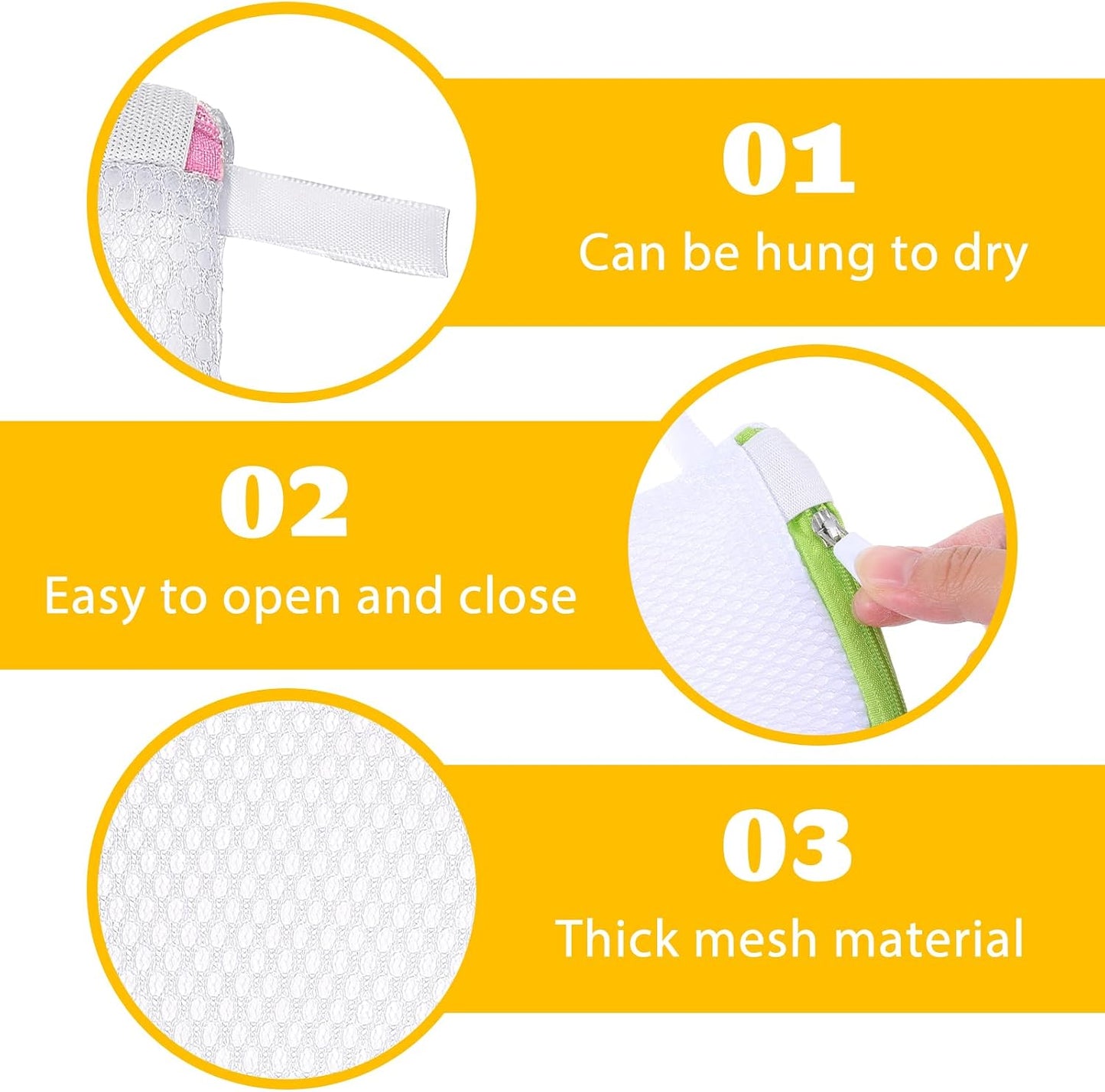 6 Pcs Small Mesh Laundry Bag Lingerie Bags for Washing Delicates for Delicates Washing Machine Underwear Washings Bag Small Foldable Wash Bags for Home Travel White 3.9 x 4.3 Inch