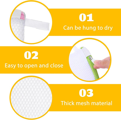 6 Pcs Small Mesh Laundry Bag Lingerie Bags for Washing Delicates for Delicates Washing Machine Underwear Washings Bag Small Foldable Wash Bags for Home Travel White 3.9 x 4.3 Inch