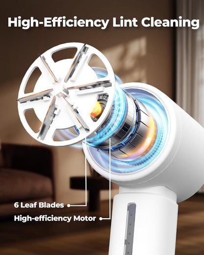 ASNUG Fabric Shaver, Electric Lint Remover, Sweater Shavers to Remove Pilling with 3 Speeds, 6 Leaf Blade, LED Display & Type-C Rechargeable, Removes Fuzz, Pills for Clothes, Furniture