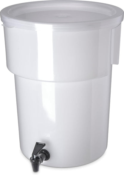 Carlisle FoodService Products Round Beverage Dispenser, Durable Drink Dispenser with Spigot and Sturdy Base for Catering, Events, and Parties, Plastic, 5 Gallons, Black