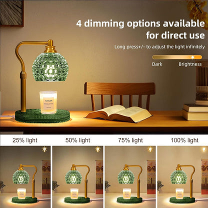 Candle Warmer Lamp with Timer & Dimmer, Glass Lamp Candle Warmer for Jar Candles, UPGRATED with 3 Bulbs, Height Adjustable Electric Wax Warmer for Elegant Home Decor (Crystal Clear)